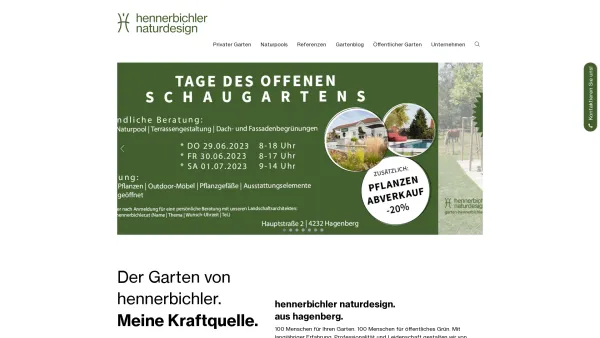 Website Screenshot: hennerbichler naturdesign - Gartengestaltung & Landschaftsbau in Oberösterreich - hennerbichler naturdesign - Date: 2023-06-26 10:26:19