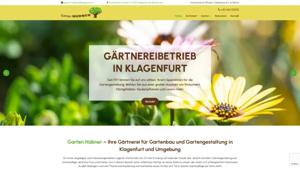 Website Screenshot: Baumschule =Gartengestaltung Huebner=- - Garten Hübner - Ihre Gärtnerei in Klagenfurt - Date: 2023-06-15 16:02:34