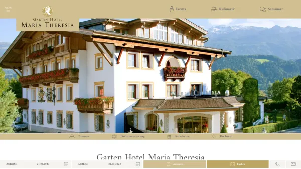 Website Screenshot: Gartenhotel Maria Theresia - Garten Hotel Maria Theresia in Hall in Tirol - Date: 2023-06-22 15:01:24