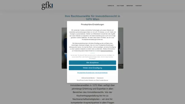 Website Screenshot: Anwaltskanzlei Dr. Gartner Dr. Furherr - Rechtsanwalt Immobilienrecht 1070 Wien | GFK Rechtsanwälte GmbH - Date: 2023-06-22 15:01:24