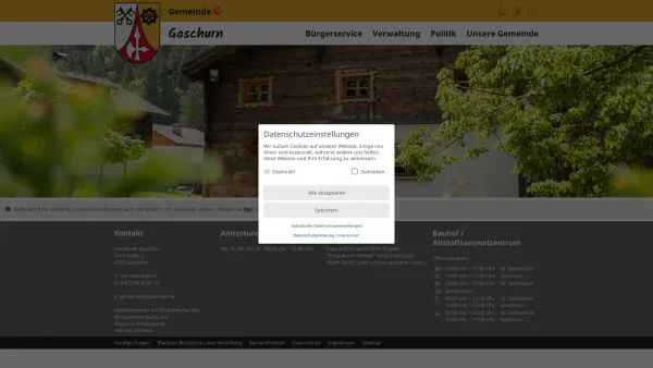 Website Screenshot: Gemeindeamt Bürgerservicestelle online und immer aktuell - Offizielle Homepage der Gemeinde Gaschurn-Partenen - Startseite - Date: 2023-06-14 10:40:03