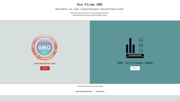 Website Screenshot: GMO Mechatronik GmbH - GMO Mechatronik und Vertriebs GmbH - Date: 2023-06-22 15:01:24