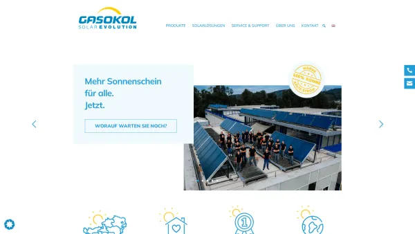 Website Screenshot: GASOKOL GmbH - Gasokol | SOLAR EVOLUTION - Date: 2023-06-22 15:01:24
