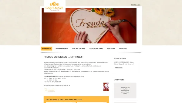 Website Screenshot: Gasplmayr GmbH - Gasplmayr - Freude mit Holz - Date: 2023-06-22 15:01:24