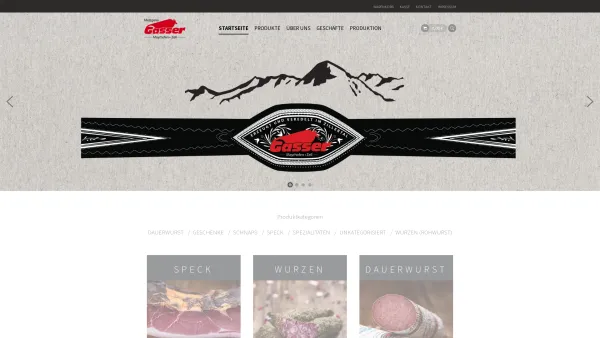 Website Screenshot: bei Gassers feine Fleisch und Wurstwaren - Metzgerei Gasser – Feine Fleisch- und Wurstwaren - Date: 2023-06-15 16:02:34