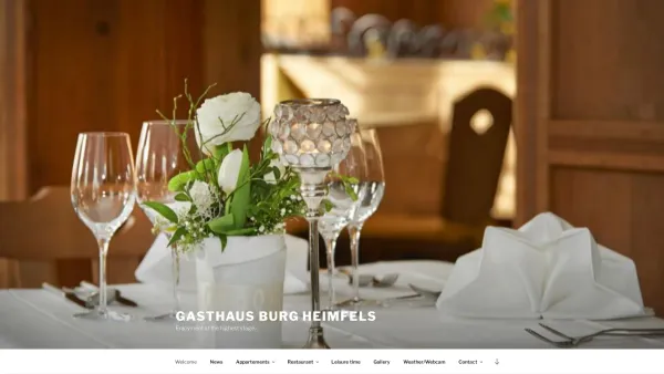Website Screenshot: Gasthaus Burg Heimfels Fam. Schneider - Gasthaus Burg Heimfels – Enjoyment at the highest stage… - Date: 2023-06-15 16:02:34