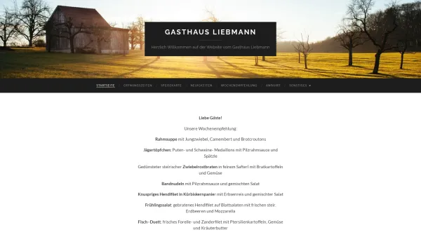 Website Screenshot: Gasthaus Liebmann - Gasthaus Liebmann – Herzlich Willkommen auf der Website vom Gasthaus Liebmann - Date: 2023-06-22 15:01:25