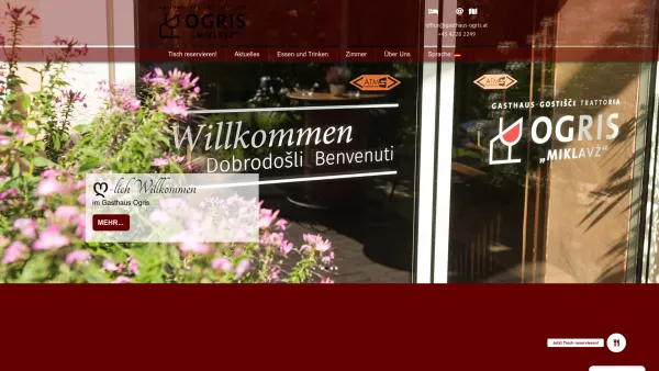 Website Screenshot: Gasthaus Pension Ogris - Gasthaus – Gasthof – Restaurant Ogris | Gut Essen und Trinken in Ludmannsdorf - Carnica Rosental - Kärnten - Klagenfurt - Wörthersse - Date: 2023-06-22 15:01:25
