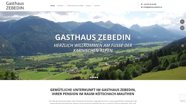 Website Screenshot: Gasthaus Zebedin - Unterkunft und Pension in Kötschach-Mauthen - Gasthaus Zebedin - Date: 2023-06-15 16:02:34
