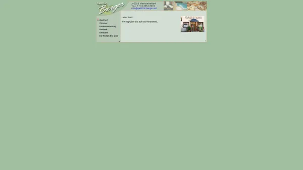 Website Screenshot: Gasthof Berger - Gasthof Berger, Kleinstetteldorf, Bezirk Hollabrunn, NÖ - ein Gasthof mit Wirtshauskultur - Restaurant, Zimmervermietung - Date: 2023-06-15 16:02:34
