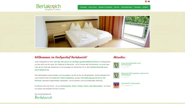 Website Screenshot: Dorfgasthof Berlakovich www.burgenland.at - Dorfgasthof Berlakovich, Gasthaus, Zimmer, Veranstaltungen, Weppersdorf, Kobersdorf, Mittelburgenland - Date: 2023-06-22 15:13:34