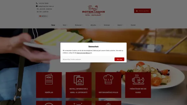 Website Screenshot: Gasthof Pension Böck zum roten Hahn - Startseite - Roter Hahn - Date: 2023-06-22 15:13:34