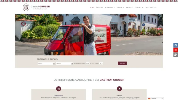 Website Screenshot: Gasthof Gruber - Home - Gasthof Gruber in Markt Hartmannsdorf - Date: 2023-06-22 15:11:46