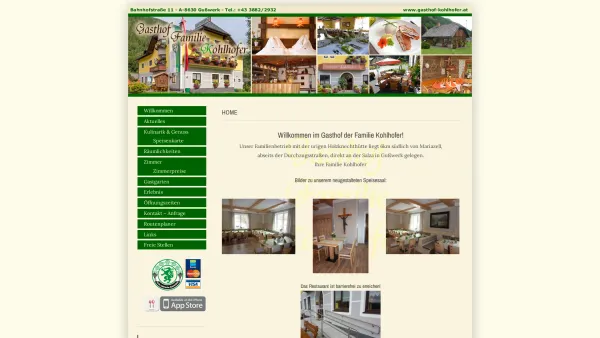 Website Screenshot: Gasthof Kohlhofer - Gasthof Kohlhofer - Date: 2023-06-14 10:40:03