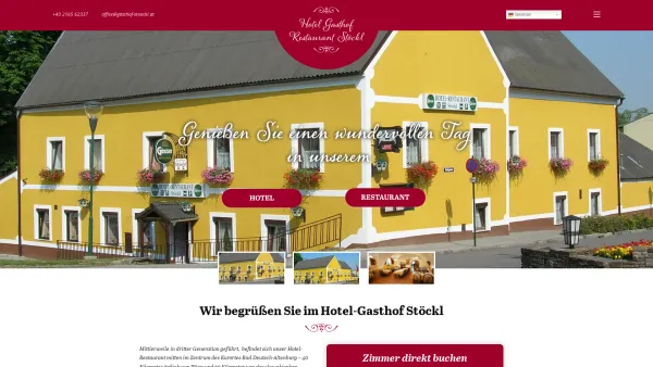 Website Screenshot: Hotel Gasthof Restaurant Stöckl - Hotel Gasthof Restaurant Stoeckl | Bad Deutsch-Altenburg in the Carnuntum region - Date: 2023-06-22 15:11:45