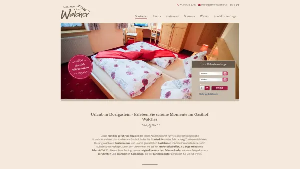 Website Screenshot: Gasthof Walcher - Startseite - Hotel Gasthof Walcher - Date: 2023-06-14 10:40:06