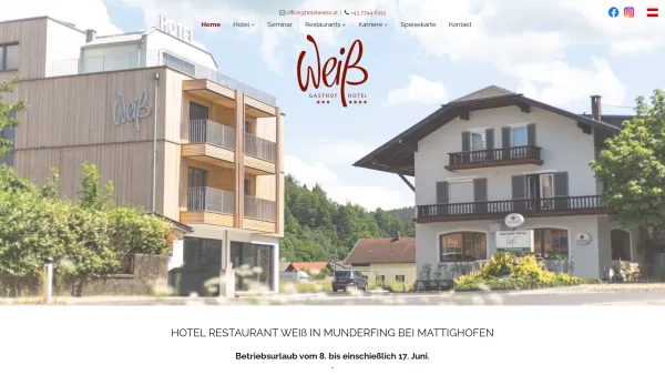 Website Screenshot: Gasthof Weiss - Hotel Mattighofen - Gasthof Weiss - Date: 2023-06-14 10:40:06