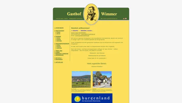 Website Screenshot: Gasthof Wimmer - Gasthof Wimmer - Gasthof Wimer - Date: 2023-06-22 15:11:47