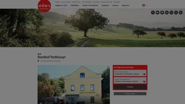Website Screenshot: Gasthof Urlaub Oberösterreich Tourismusinformationen aus Oberösterreich - Gasthof Rothmayr - Date: 2023-06-22 15:11:47
