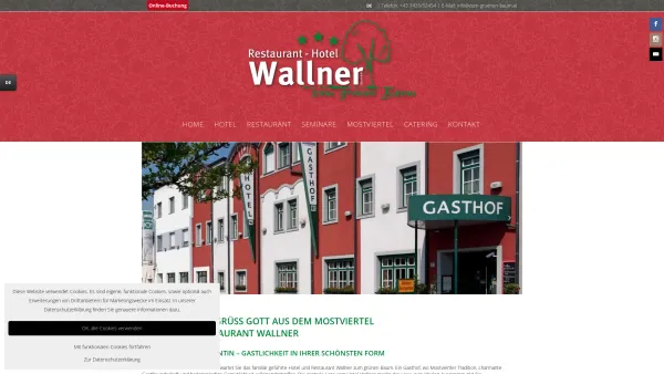 Website Screenshot: Gasthof Zum grünen Baum - Restaurant Hotel Wallner - Restaurant - Hotel Wallner - Date: 2023-06-22 15:01:28