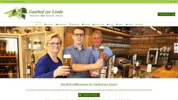 Website Screenshot: Gasthof zur Linde - Gasthof zur Linde – Restaurant & Gästezimmer in St. Andrä am Zicksee - Date: 2023-06-15 16:02:34