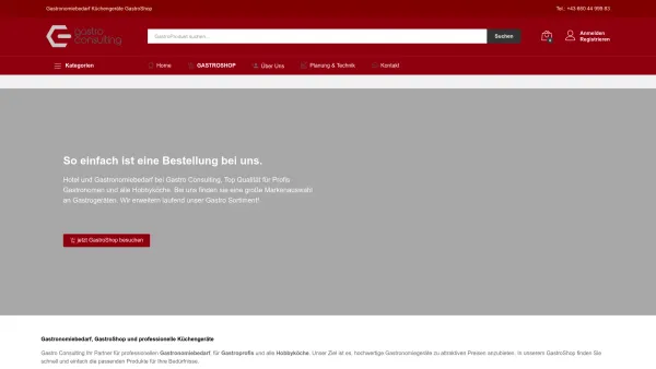 Website Screenshot: gastro consulting übertsberger e.u. - Gastronomiebedarf Gastroshop Gastro Consulting Gastro-Geräte für Profis - Date: 2023-06-22 15:01:26