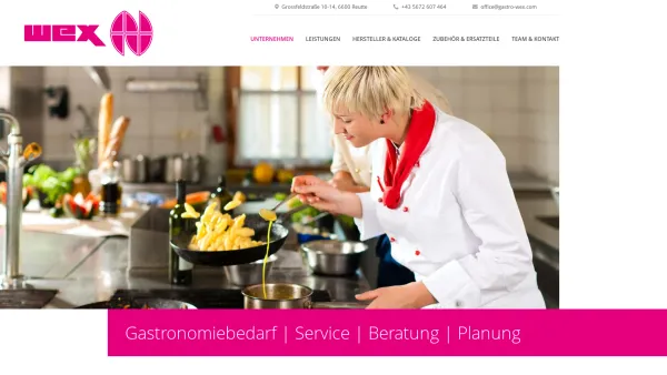 Website Screenshot: Gastronomiebedarf WEX GmbH - Willkommen - Gastronomiebedarf WEX - Reutte - Date: 2023-06-22 15:01:28