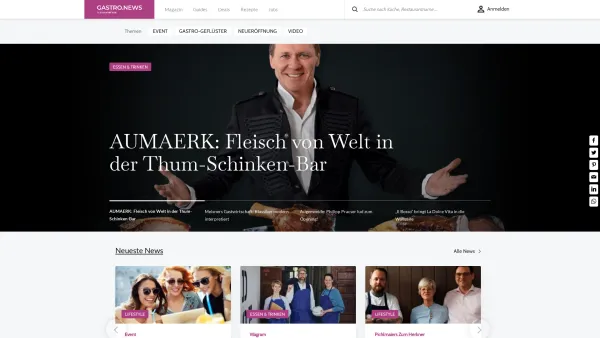 Website Screenshot: Culinarius Informationsdienstleistungs GmbH - Gastro.News I Online Magazin für Genuss und Gastronomie - Date: 2023-06-22 15:01:28