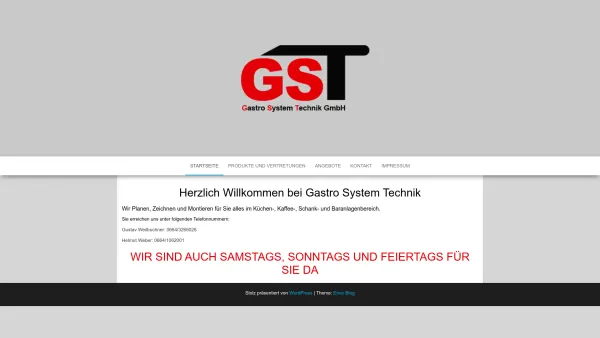 Website Screenshot: GST - Gastro System Technik GmbH - gastrosystemtechnik - Date: 2023-06-22 15:01:28