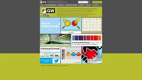 Website Screenshot: FGW Fachverband der Gas und Wärmeversorgungsunternehmungen - FGW · Startseite - Date: 2023-06-15 16:02:34