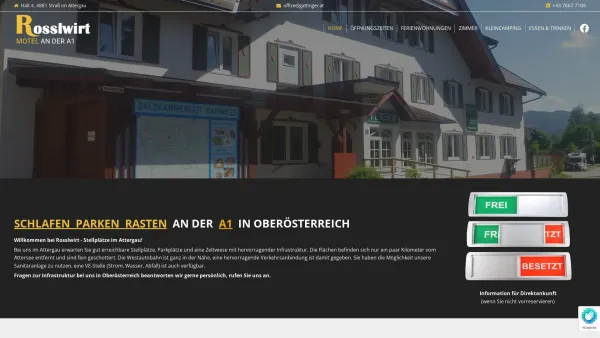 Website Screenshot: Josef Ferienhof Gattinger der Ferienregion Attergau - Stellplätze für Wohnwagen und Reisemobil in Straß im Attergau im Salzkammergut - Date: 2023-06-22 15:01:28