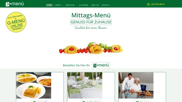 Website Screenshot: Günther Gattingers Catering - g-menü | MITTAGSMENÜ FÜR ZUHAUSE | LIEFERSERVICE - Date: 2023-06-22 15:01:28