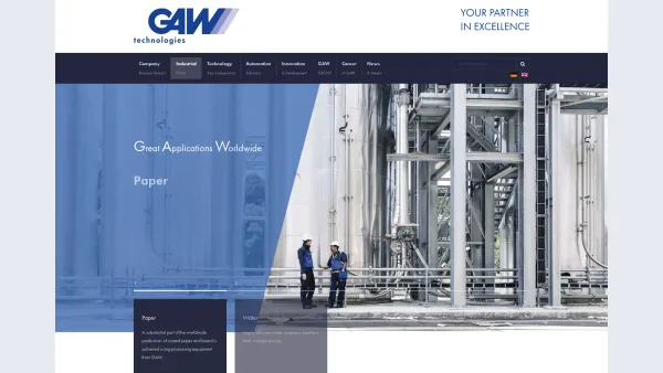 Website Screenshot: GAW technologies GmbH - Industrial - GAW technologies GmbH - Date: 2023-06-14 10:40:06
