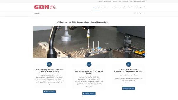 Website Screenshot: GBM-Kunststofftechnik Formenbau GmbH - GBM Kunststofftechnik & Formenbau - Date: 2023-06-22 15:01:28