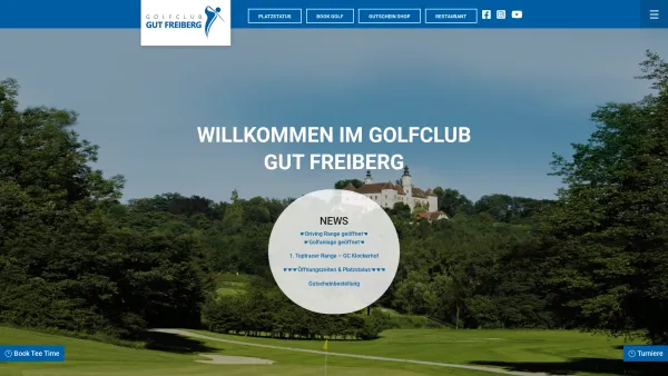 Website Screenshot: Golfanlage Gut Freiberg Betriebs-GmbH Co. Golf Club Gut Freiberg - STARTSEITE - Golf Club Gut Freiberg - Date: 2023-06-22 15:01:28