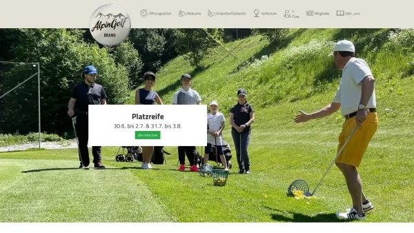 Website Screenshot: Golf Club Brand Naturpark mit 18 Spielbahnen - Alpingolf :: 18 Loch Golfplatz :: Home - GC Brand - Golfen auf hohem Niveau - Date: 2023-06-22 15:01:28