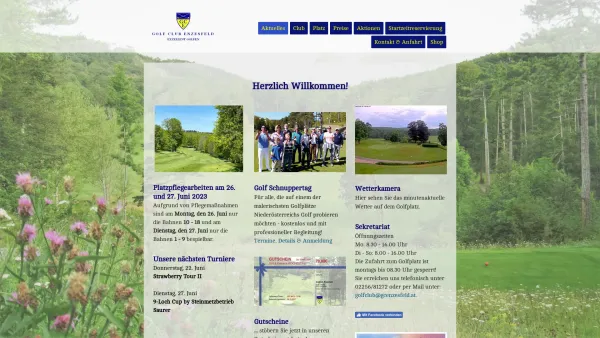 Website Screenshot: Golf Club Enzesfeld - Golfplatz, Golf Mitgliedschaft, Platzreifekurs, Schnupperkurs - Golfclub Enzesfeld - Date: 2023-06-22 15:01:28