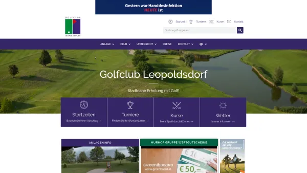 Website Screenshot: Golfclub Leopoldsdorf - Startseite - Golfclub Leopoldsdorf - Date: 2023-06-22 15:01:28