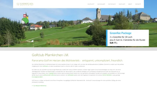 Website Screenshot: Golfclub Pfarrkirchen im Mühlviertel - Golfclub Pfarrkirchen im Mühlviertel/Oberösterreich - Date: 2023-06-22 15:01:28