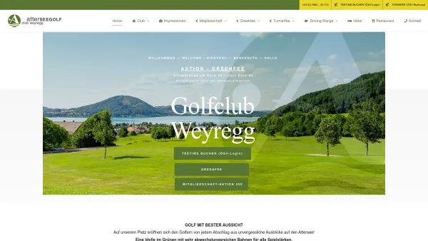 Website Screenshot: Golfclub Weyregg - Attersee Golf Club Weyregg – Golf im Salzkammergut am schönen Attersee - Date: 2023-06-22 15:01:28