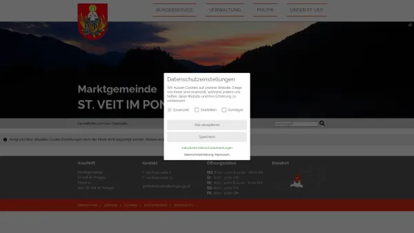 Website Screenshot: Marktgemeinde Sankt Veit im Pongau - St. Veit im Pongau - Startseite - Date: 2023-06-22 15:01:28