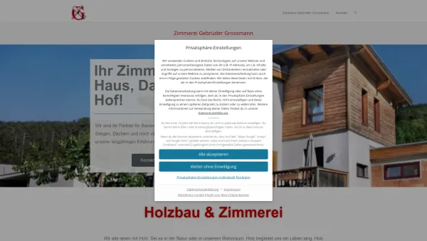 Website Screenshot: Gebrüder Grossmann OEG Zimmerei - Zimmerei Gebr. Grossmann OG | Holzbau Niederösterreich - Date: 2023-06-22 15:11:47