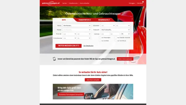 Website Screenshot: gebrauchtwagen.at Internetportale GmbH - Gebrauchtwagen.at - Österreichische Neu- & Gebrauchtwagen - Date: 2023-06-22 15:11:47