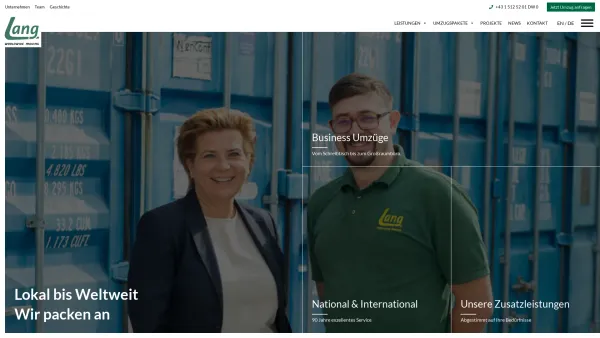 Website Screenshot: Spedition Lang LANG Worldwide Moving - Übersiedeln mit dem Profi, der Spedition LANG Worldwide Moving! - Date: 2023-06-22 15:11:47