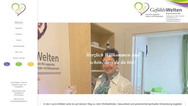 Website Screenshot: Gefühlswelten Heidemarie Gehart - GefühlsWelten - Praxis für Logopädie, Körper- und Energiearbeit - Date: 2023-06-22 15:15:47