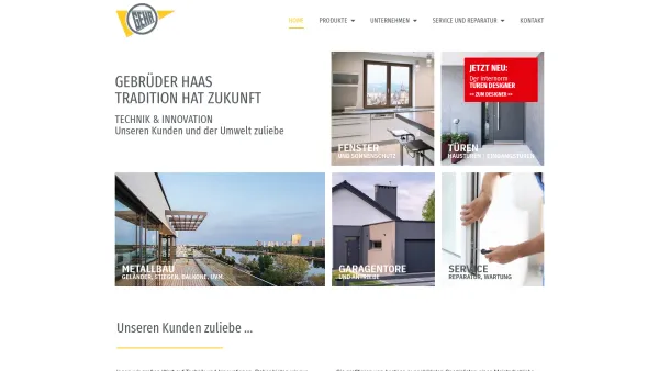 Website Screenshot: Gebrüder Haas Fenster Türen Tore Erzeugungs und Handels GmbH - Gebrüder Haas | Fenster - Türen - Metallbau | Wien und NÖ - Date: 2023-06-22 15:15:46