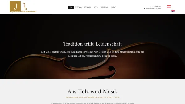 Website Screenshot: Geigenbauatelier - Atelier im Musikverein Wilfried Ramsaier-Gorbach in 1010 Wien - Date: 2023-06-22 15:15:48