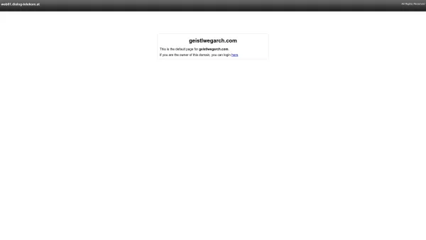 Website Screenshot: Geistlweg-Architektur Spraiter/Nichol Geistlweg Architektur - Homepage of geistlwegarch.com - Date: 2023-06-14 10:40:06
