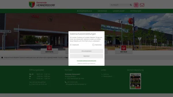 Website Screenshot: Gemeindeamt Hennersdorf bei Wien - Hennersdorf - Zentrum - Date: 2023-06-22 15:15:48