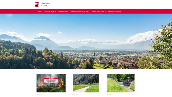 Website Screenshot: Gemeindeamt Gemeinde Weiler - Home - Gemeinde Weiler - Vorarlberg - Date: 2023-06-22 15:01:32